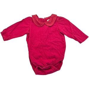 Lullaby Club Red Peter Pan Collared Onesie Baby Size 3 Months